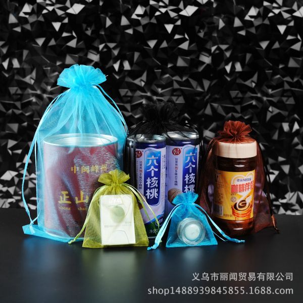 Logo Customizable Soft-loop Organza Bags Small Drawstring Pouches for Jewelry Packaging