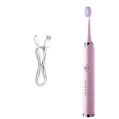 Ultrasonic Automatic Adult Electric Toothbrush Pink Rechargeable Usb With Size Is 5.5*24*3.1cm And Weight Is 41 gram