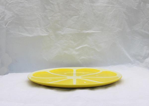 Lovely Ceramic Serving Platter Hand Painted Lemon Dinner Plates Dolomite For Children