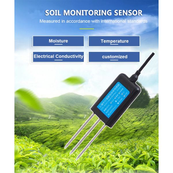 3 in1 Soil Moisture Temperature EC Conductivity Sensor IP68 RS485 Soil Meter Sensor