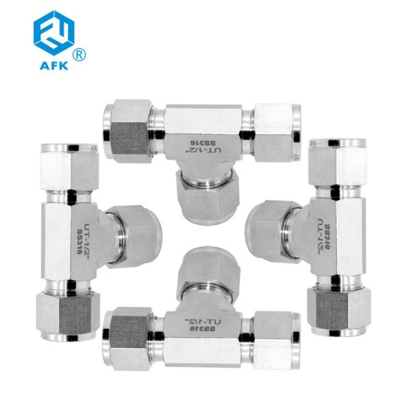 GB SS316 Forged Equal Tee Fitting Ferrule OD Thread Gas Pipe Fittings