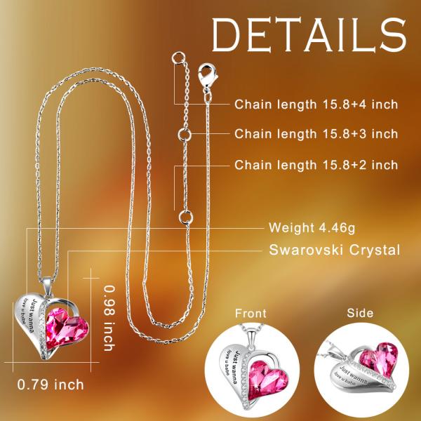 amor estético U Babe Heart de 0.79x0.98in Sterling Silver Heart Pendant Necklace