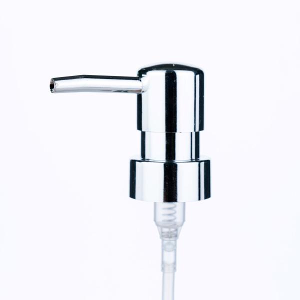 24/410 28/410 Bright Silver Aluminum and Plastic Lotion Pump Head for Shampoo and Lotion Bottles