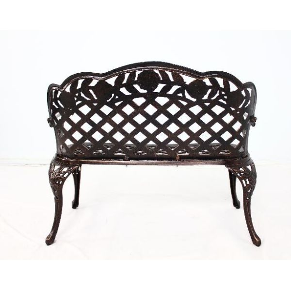 Modern Aluminum Patio Garden Bench Loveseats Park Yard Furniture Decor Cast Aluminum Frame