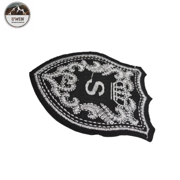 Royal Exquisite Embroidered Logo Badges With Merrowed Border / Heat Cut Border
