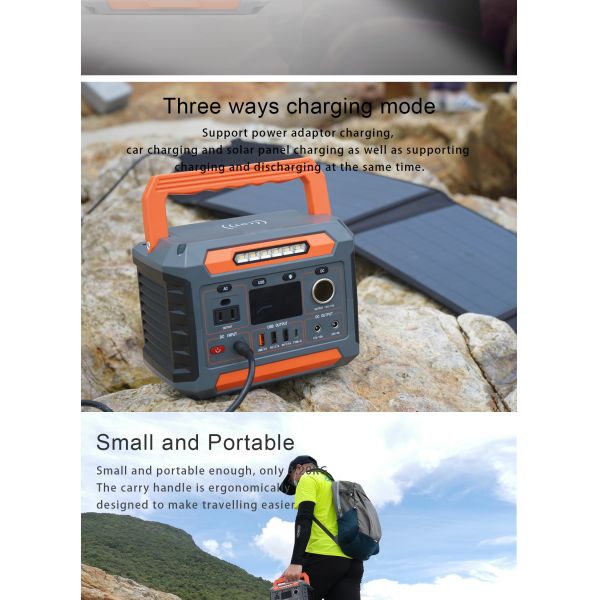 Portable 300W Power Bank Solar Generator Mini Solar Panels with MPPT Controller External Battery Car Power Source for Home Use