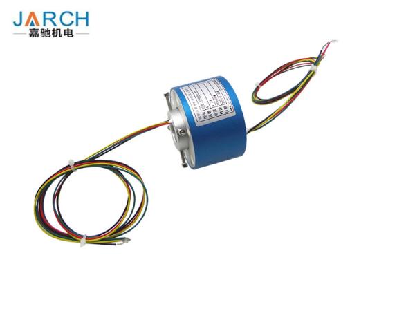 Electric Through Bore Slip Ring 6 Circuits 5A Signal Rotary Union With Hole Bore 12mm OD Size 35mm