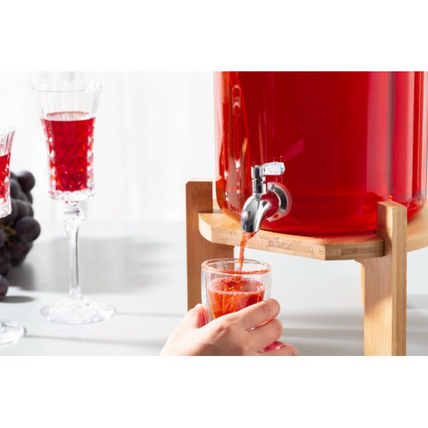 Large 2.5 Gallon Clear Glass Beverage Dispenser With Metal Spigot