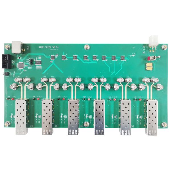 Compatibilidade da placa de avaliação de ensaio SFP28 EVB de 6 canais é boa
