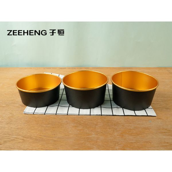 Durable Black Gold Paper Bowl For Catering Events Parties And Food Service Applications With Eco Friendly Disposable Design