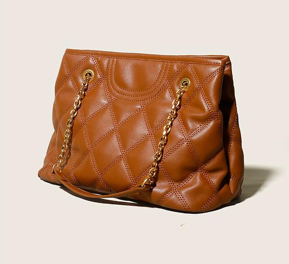 Chain Bag High-Capacity Leather High-End Style Diamond Bag Shoulder Messenger Bag Female Bag