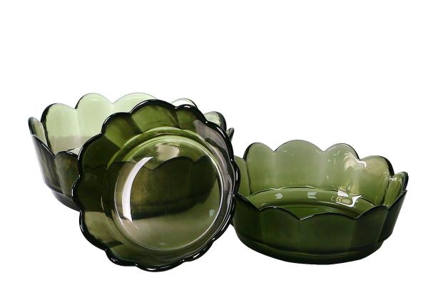 Fruit Food Solid Colored Lead Free Glass Bowls Centrifugal Casting