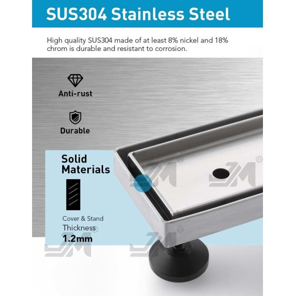 24 Inch Rectangle SS Shower Drain , Linear Floor Drain For Shower Bathrooms