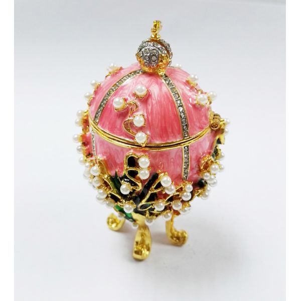Enameled Easter Egg Jewelry Box wholesale easter egg metal Faberge Egg Jewelry Boxes Trinket Boxes decor metal gift