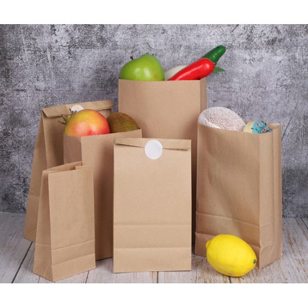 Odorless Brown Paper Sandwich Bags Heavy Duty Recyclable Compostable