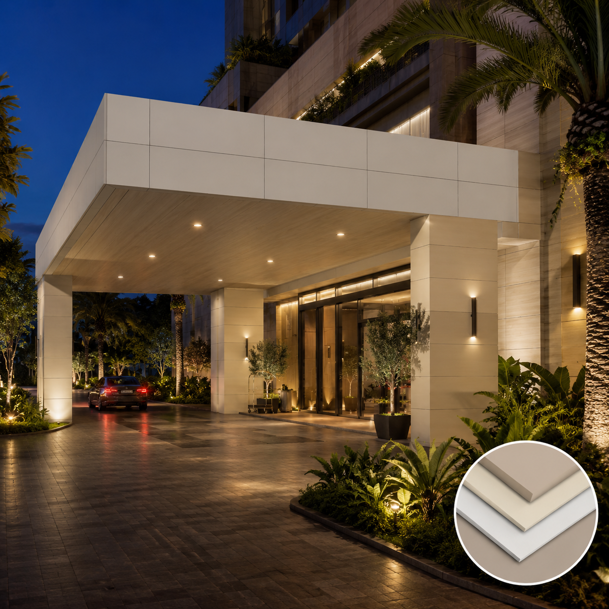 Outdoor Compact Laminate Cladding Panels for Villa & Commercial Building Facade

