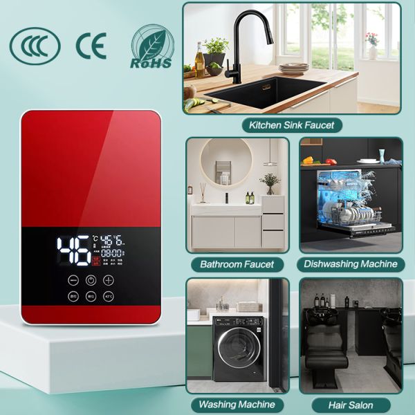 6KW Instant Electric Tankless Water Heater For Shower Stainless Steel