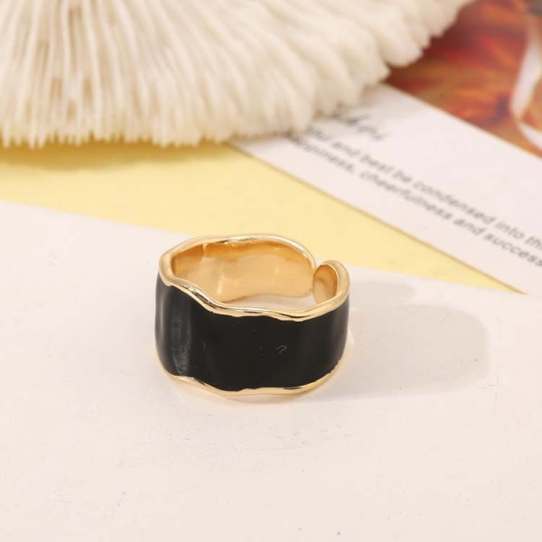 Wholesale Trendy 14K Gold Plated Adjustable Rings Enamel Chunky Rings Jewelry Women