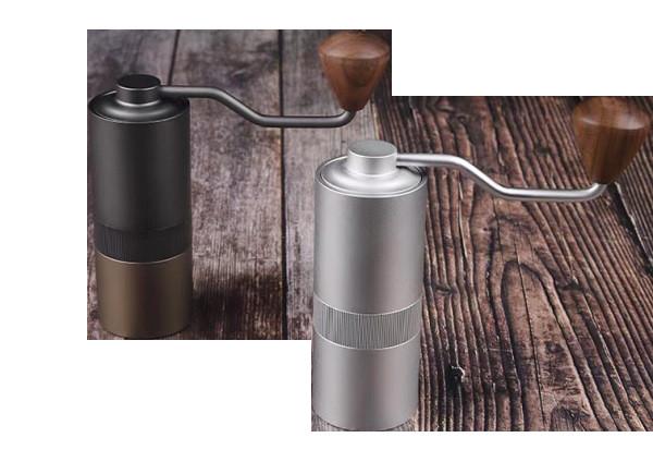 Custom Logo Hand Held Coffee Grinder Portable Camping Solid Wood Handle