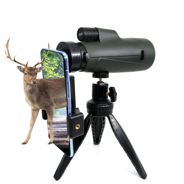 Объектив BAK4 покрывая широкоформатный Monocular 12x50 с регулируемым держателем телефона