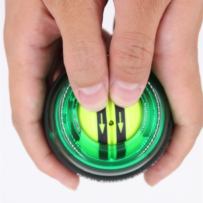 High Quality Green LED Light Speed Meter Portable Wrist Gyro Power Exercise Ball PC+ABS+ZINC ALLOY Fitness Targets for Arm