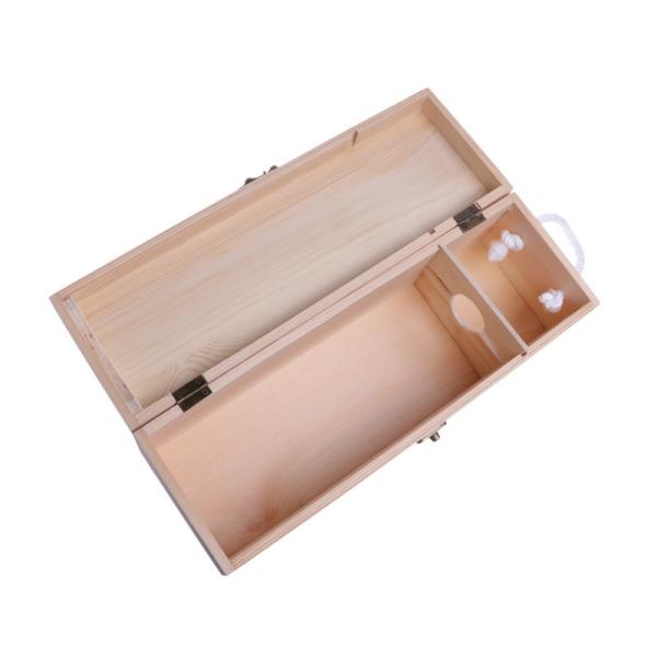 Printed Single Bottle Wooden Wine Box 34.5x17x9cm Size Matt Finish
