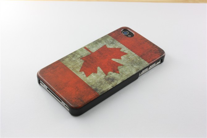 Debossing Maple Leaf Iphone 4 Hard Shell Case Anti-Fall With PC Material