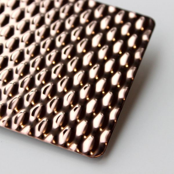 304 316 Decorative Materials Texture Metal sheet PVD Rose Gold Color Embossing 2wl Stainless Steel Sheet