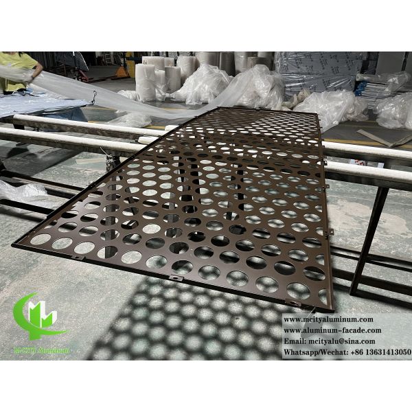 Powder Coated Perforated Aluminum Facade Panel 1200x2400mm CNC Laser Cut for Wall Cladding