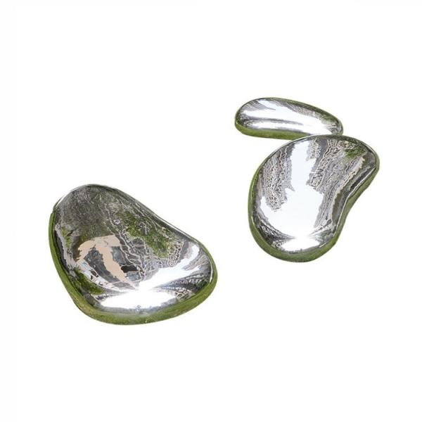 Garden Stainless Steel Pebble Sculpture Silver Mirror Surface