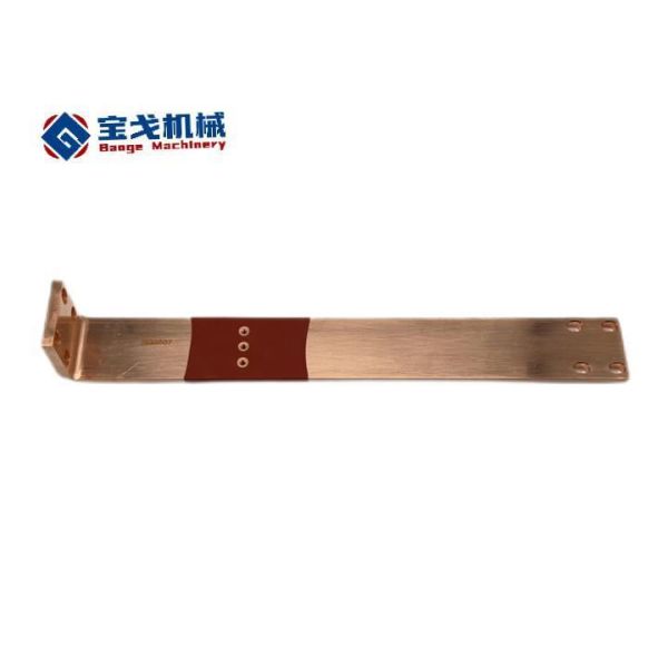 Red Plastic Insulation Cover Red Copper Busbar 260*30*3mm with Electrical Conductivity