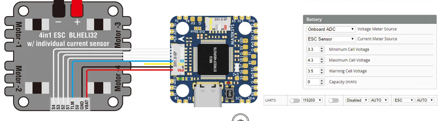 mateksys matek f405-minite flight controller 20xmm/30.5x mounting support blackbox/baro air unit ardupilot/bf/inav