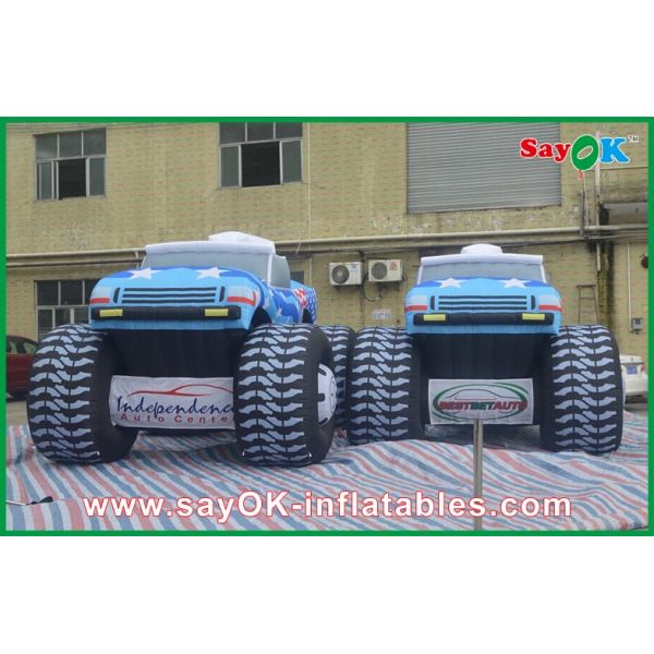 Blue 5M Inflatable Jeep Car 210D Oxford Cloth For Adversting