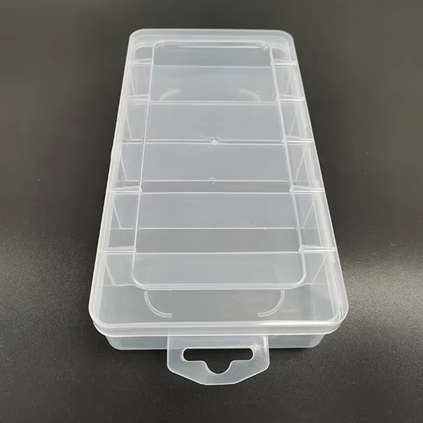 Customized Injection Molded Parts Storage Box Mould 6 Slots Transparent Empty Storage Box