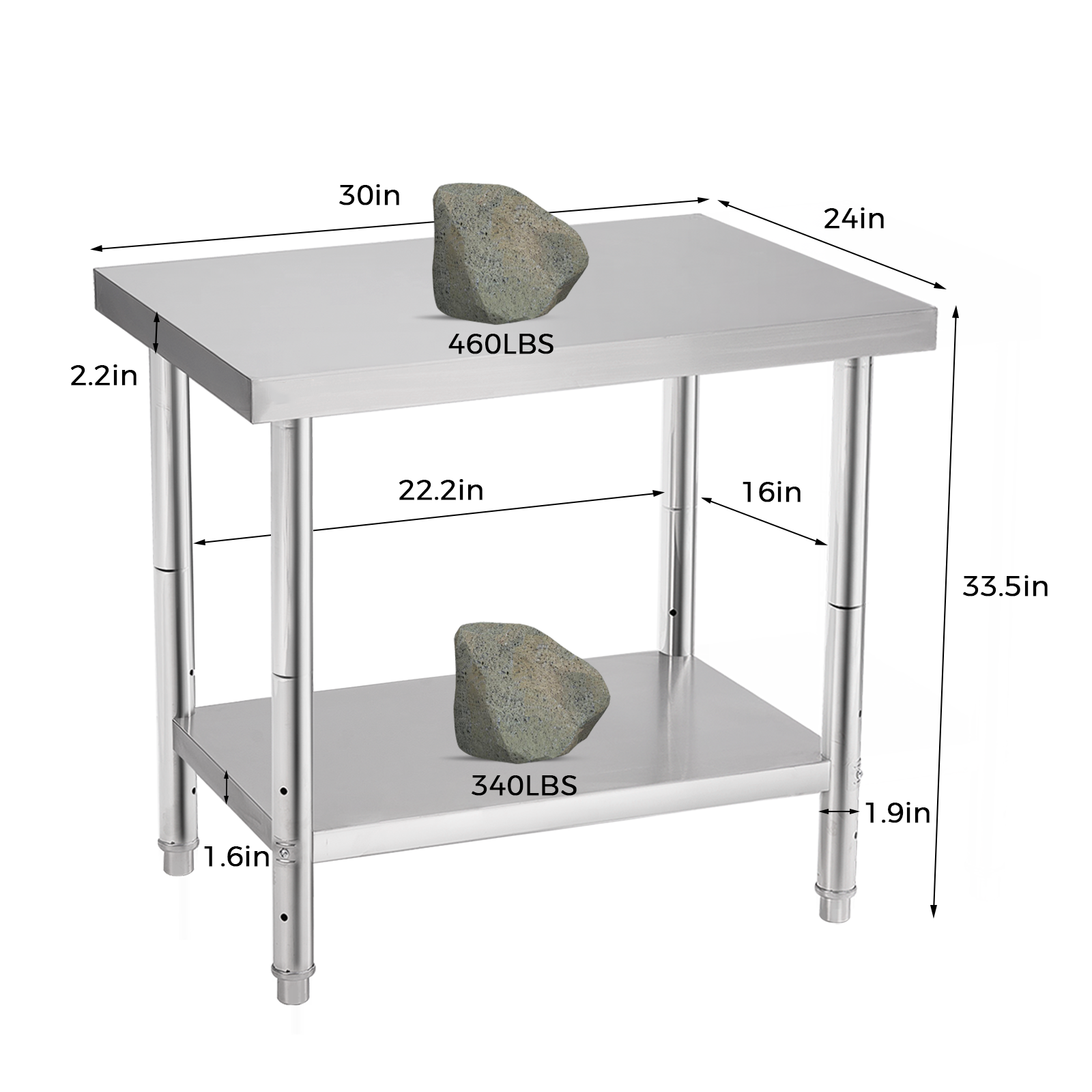 Durable Construction Stainless Steel Work Table with Customized Size and Easy Mobility for Commercial Kitchen