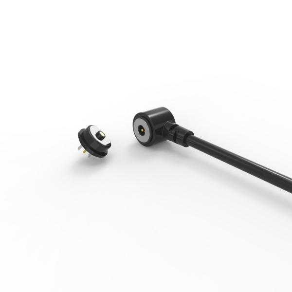 Black HTN housing TPE cable magnetic pogo pin cable connector 12V 2A
