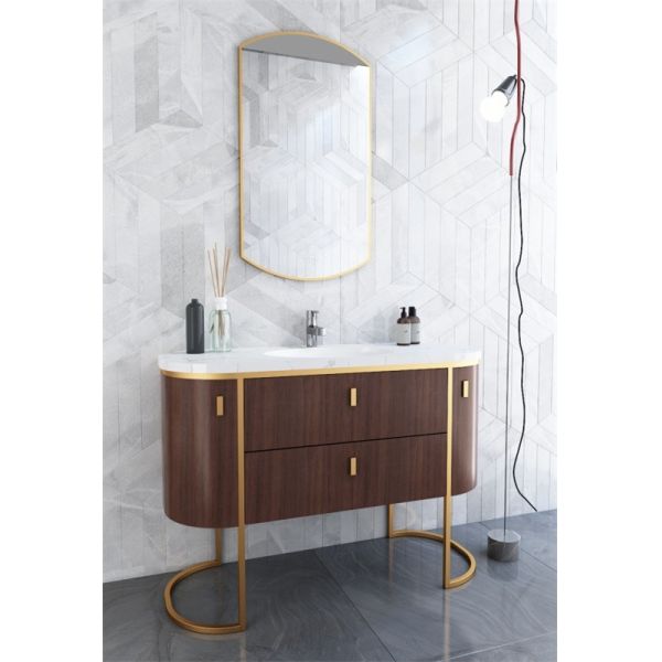 Современный изогнутый ванный шкаф из нержавеющей стали без формальдегида