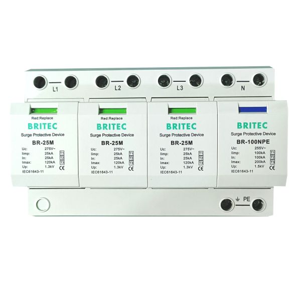 BR-25M 3+1 Surge Protective Device Industrial Power Protectionac type 1 spd t1t2 class 1 surge arrester  Type 1 Surge Protection Device Surge Protective Devices for Low-Voltage  LV