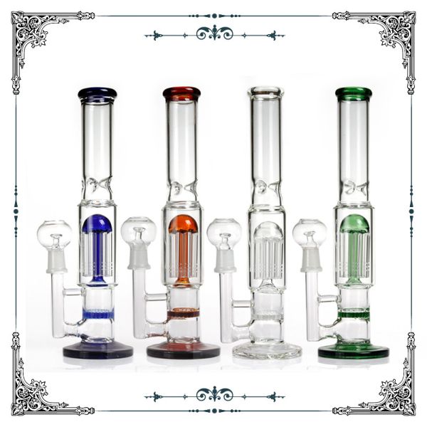 Tobacco Smoking Water Pipe Heady Dab Oil Rig 8 Arms Perc 12 Inches