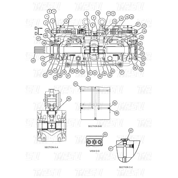 542-1303 Energy Mining K7V280 Excavator Hydraulic Pump Spring with Gear Oil Maintenance