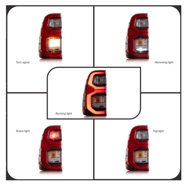 100% Tested 2020- Hilux Rear Taillights Modified Flash LED Tail Lamp For Hilux Rocco