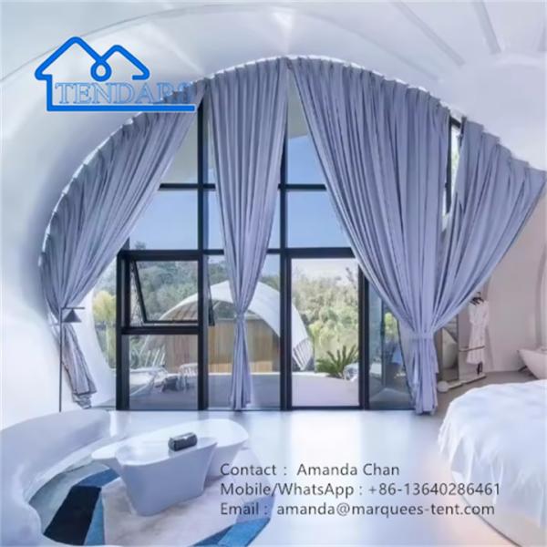 Novo Design Luxo Tenda em Forma de Caracol Hotel Experiência Tenda Geodésica Para Acampamento