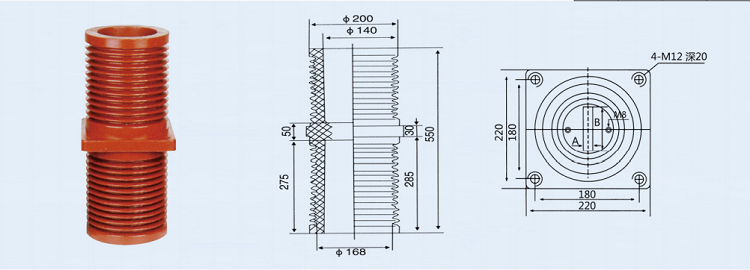 эпоксидная смола втулки шинопровода втулки 35KV эпоксидной смолы 180x180 высоковольтная до конца