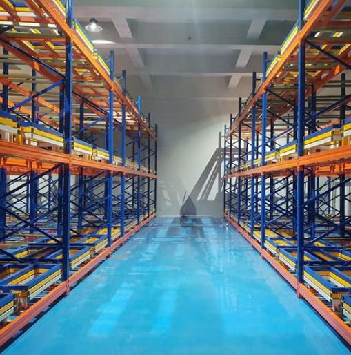 50mm 75mm Pitch Push Back Pallet Racking Heavy Duty For Warehouse Storage