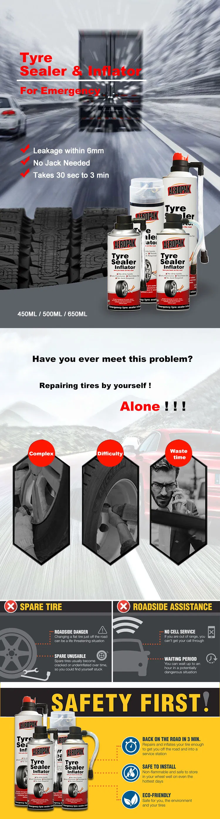 Tire Puncture Repair Sealant Inflator