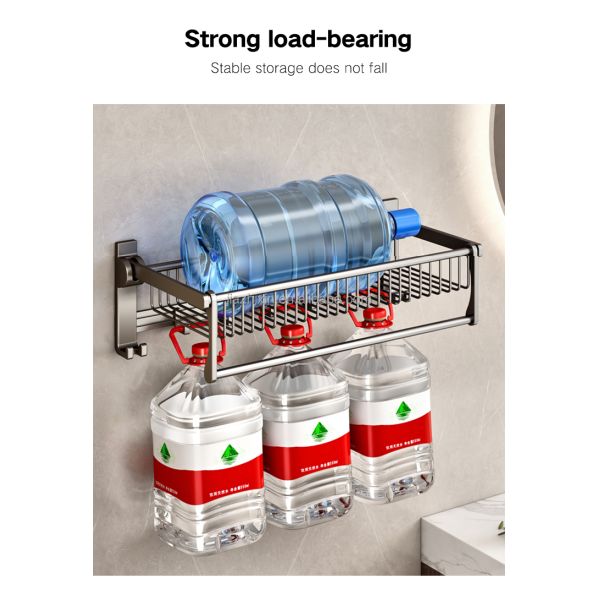 Accessories Toilet Brush Tissue Paper Roll Storage Holders for Bathrooms hang Folding Towel Organizer Dry Rack Set 6 Piece Grey