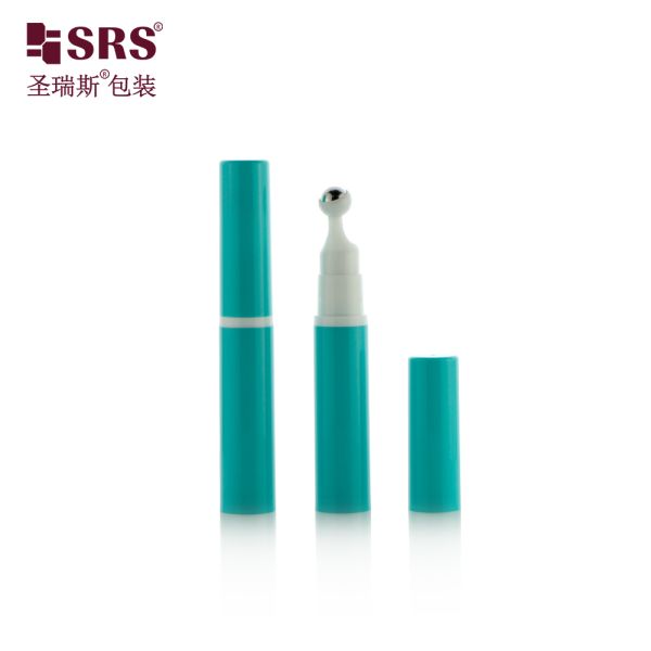 Luxury Plastic 5ml 10ml 12ml 15ml Eye Gel Cream With Metal Ball Airless Plastic Bottle Roller Cosmetic Packaging