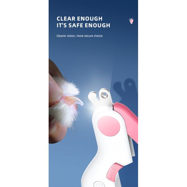 Mini Dog Nail Clippers With Guard LED Safety Iron Plastic Cat Nail Cutter