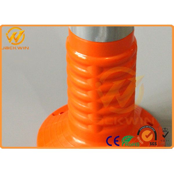 Reflective Orange 45cm Traffic Warning Post , Waterproof Road Reflector Posts