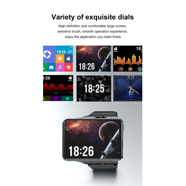 S999 2.88-Inch TFT Screen Smart Watch 4GB+64GB Storage HD Dual Camera Video Call WIFI 5G Compatibility 2300mAh Battery Email